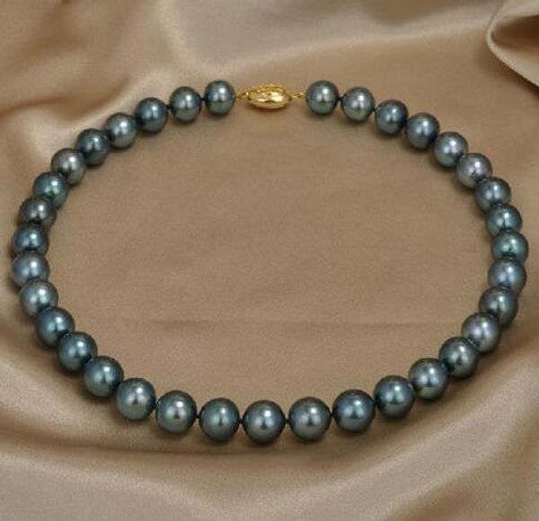 great south sea natural 9-10mm black green pearl necklace 18 inches 925 silver gold brooch
great south sea natural 9-10mm black green pearl necklace 18 inches 925 silver gold brooch