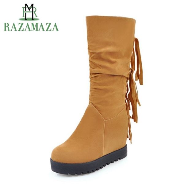 razamaza office lady high heel boots women height increasing tassel warm shoes female concise daily work footwears size 34-43, Black
razamaza office lady high heel boots women height increasing tassel warm shoes female concise daily work footwears size 34-43, Black
