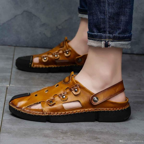 good quality genuine leather designer flip flops european brand designer sandals men summer sandals anti-slipping outdoor slippers, Black
good quality genuine leather designer flip flops european brand designer sandals men summer sandals anti-slipping outdoor slippers, Black