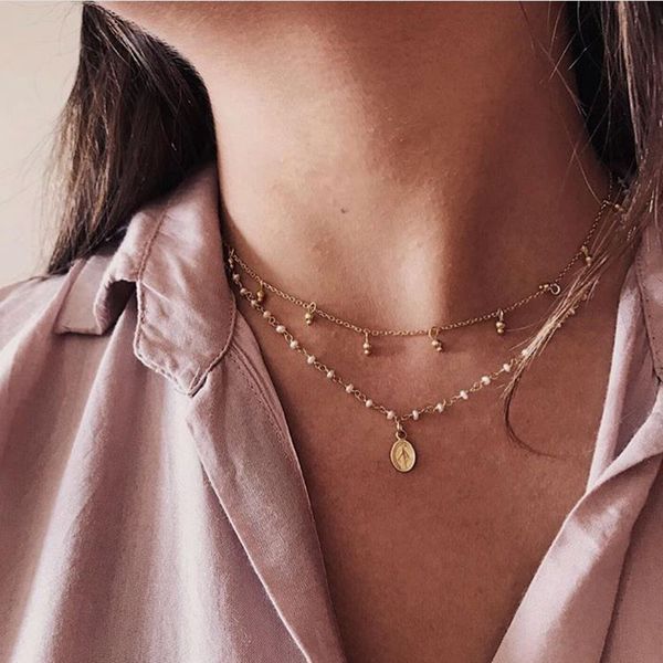 classic women necklace virgin mary pendant pearl ball chain multilayer gold necklace set glamour lady birthday party jewelry, Silver
classic women necklace virgin mary pendant pearl ball chain multilayer gold necklace set glamour lady birthday party jewelry, Silver