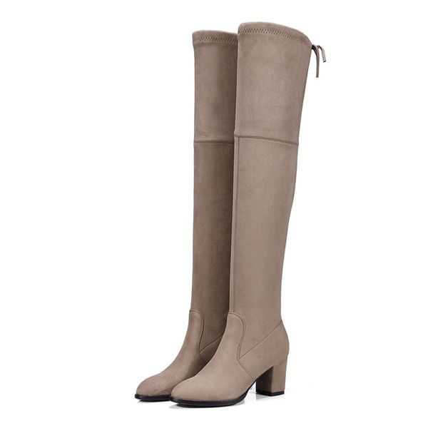 women's warm boots autumn winter over the knee boots elastic long booties leisure cow suede hgih heel shoes woman, Black
women's warm boots autumn winter over the knee boots elastic long booties leisure cow suede hgih heel shoes woman, Black