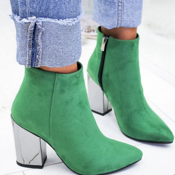 woman pointed toe high heels women autumn solid flock famale zipper square heel ankle boots shoes ladies fashion causal boots, Black
woman pointed toe high heels women autumn solid flock famale zipper square heel ankle boots shoes ladies fashion causal boots, Black
