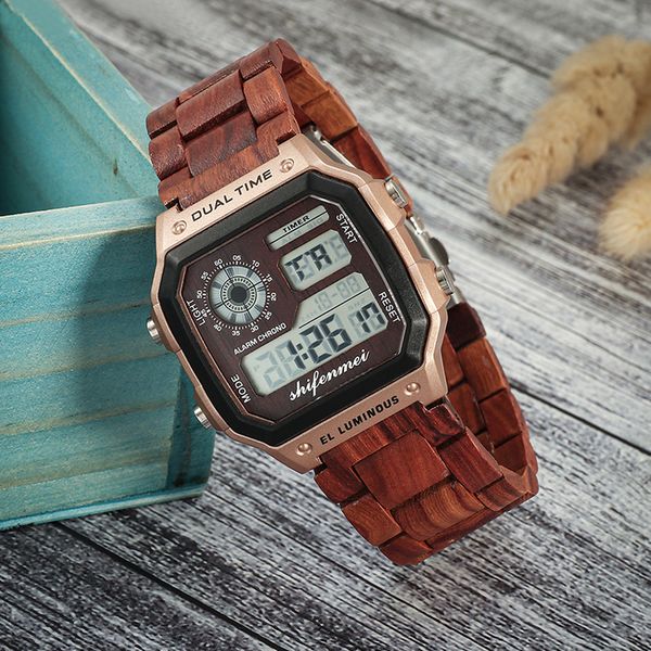 shifenmei men's sports digital watch men's wooden digital watch wooden holiday gift anniversary gift to father to lover, Slivery;brown
shifenmei men's sports digital watch men's wooden digital watch wooden holiday gift anniversary gift to father to lover, Slivery;brown