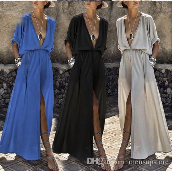 женщины глубокий v твердая длинные платья лета вскользь сыпучие split up дизайнер пляж платья, Black;gray
женщины глубокий v твердая длинные платья лета вскользь сыпучие split up дизайнер пляж платья, Black;gray