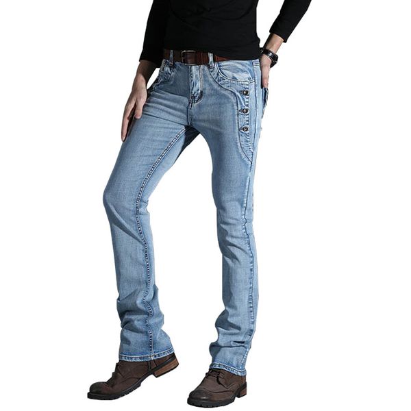 2019 new pants trousers jeans boot-cut flared slim summer casual mens denim business spring, Blue
2019 new pants trousers jeans boot-cut flared slim summer casual mens denim business spring, Blue