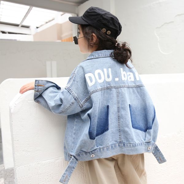 girls casual loose cardigan jacket denim jacket 2019 spring new korean children's shirts foreign tide, Blue;gray
girls casual loose cardigan jacket denim jacket 2019 spring new korean children's shirts foreign tide, Blue;gray