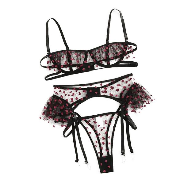 exquisite lace lingerie bra+garter+briefs set babydoll cut-out sleepwear mesh lingerie lace thong panties women 3pcs, Red;black
exquisite lace lingerie bra+garter+briefs set babydoll cut-out sleepwear mesh lingerie lace thong panties women 3pcs, Red;black
