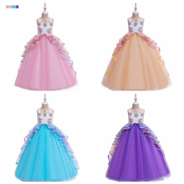 girls designer clothes unicorn princess party dress unicorn embroidery lace long dress elegant costume wedding dresses cls805, Red;yellow
girls designer clothes unicorn princess party dress unicorn embroidery lace long dress elegant costume wedding dresses cls805, Red;yellow