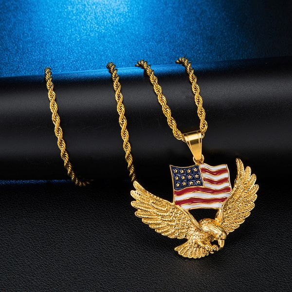 stainless steel eagal shape necklace usa patriot om american flag pendant for male street jewelry, Silver
stainless steel eagal shape necklace usa patriot om american flag pendant for male street jewelry, Silver