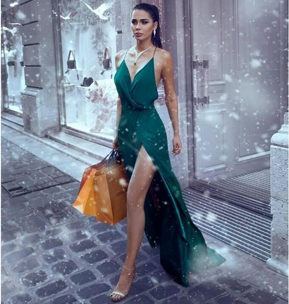 2020 halter a-line split prom dresses simple summer ladies special occasion party gowns custom, White;black
2020 halter a-line split prom dresses simple summer ladies special occasion party gowns custom, White;black
