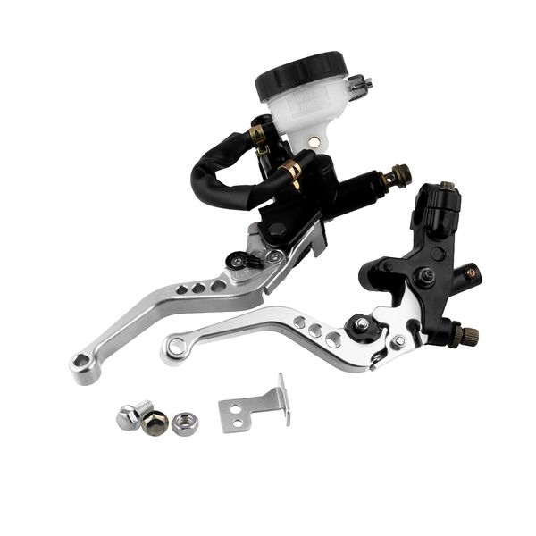 7/8" motorcycle brake clutch levers master cylinder reservoir set universal adjustable
7/8" motorcycle brake clutch levers master cylinder reservoir set universal adjustable