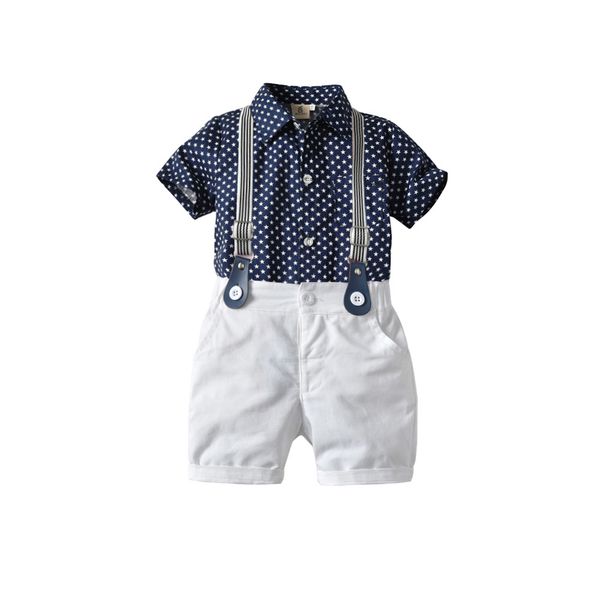 european and american-style new boy suit summer boys gentleman full printed star shirt strap woven shorts three piece set, Blue
european and american-style new boy suit summer boys gentleman full printed star shirt strap woven shorts three piece set, Blue