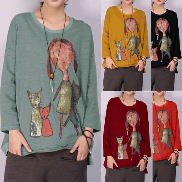 2019 autumn women's cartoon printed long sleeve t-shirt 2019 autumn women's cartoon printed long sleeve t-shirt, White 
2019 autumn women's cartoon printed long sleeve t-shirt 2019 autumn women's cartoon printed long sleeve t-shirt, White