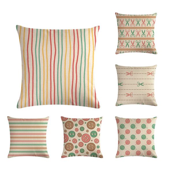 sewing tool geometric cushion cover scissors wool button pattern cotton linen home decor pillow case zy628
sewing tool geometric cushion cover scissors wool button pattern cotton linen home decor pillow case zy628