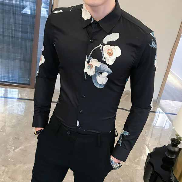 fashion 2019 men shirt dress brand new long sleeve floral shirt tuxedo slim fit streetwear all match casual blouse men clothes, White;black
fashion 2019 men shirt dress brand new long sleeve floral shirt tuxedo slim fit streetwear all match casual blouse men clothes, White;black