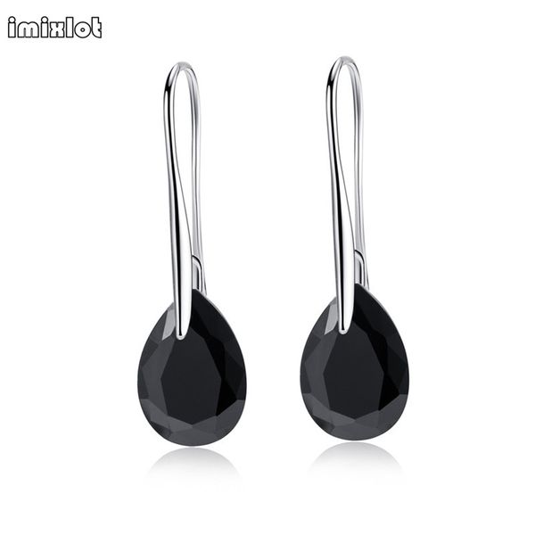 imixlot fashion drop earrings brincos cute flower pendientes stone black crystal dangle earrings for women party ing, Silver 
imixlot fashion drop earrings brincos cute flower pendientes stone black crystal dangle earrings for women party ing, Silver
