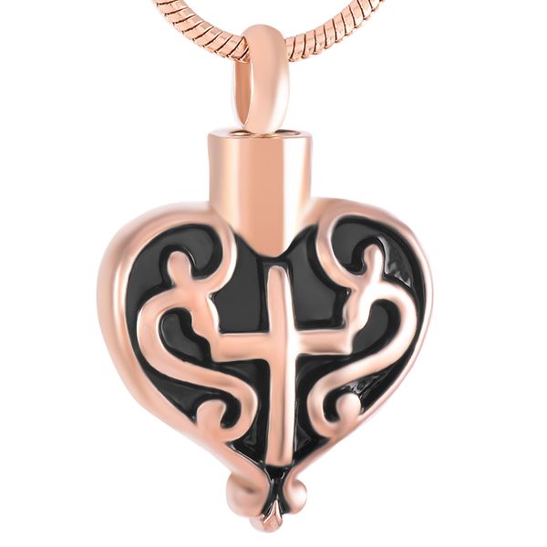 ijd9356 stainless steel cremation for ashes urn cross black painted rose gold heart pendant necklace for men women with chain jewelry, Silver
ijd9356 stainless steel cremation for ashes urn cross black painted rose gold heart pendant necklace for men women with chain jewelry, Silver