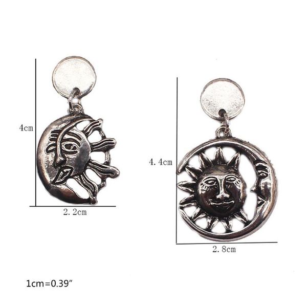 gothic sun moon asymmetric drop earrings vintage antique silver dangling jewelry n58f
gothic sun moon asymmetric drop earrings vintage antique silver dangling jewelry n58f
