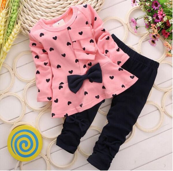 2019 new baby girl clothing set heart-shaped print bow cute 2pcs cloth set children cloth suit t shirt + pants high quality, White
2019 new baby girl clothing set heart-shaped print bow cute 2pcs cloth set children cloth suit t shirt + pants high quality, White