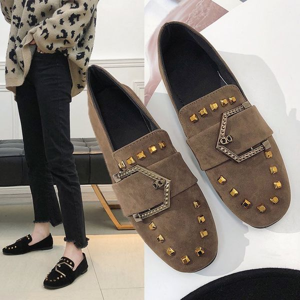 fashion leisure women slip-on loafers solid square toe casual flat single shoes rivet solid ladies casual shoes, Black
fashion leisure women slip-on loafers solid square toe casual flat single shoes rivet solid ladies casual shoes, Black