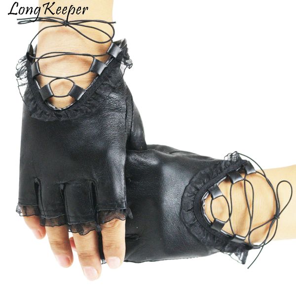 five fingers gloves punk cool women half finger lady disco dance costume lace fingerless driving genuine leather mittens, Blue;gray
five fingers gloves punk cool women half finger lady disco dance costume lace fingerless driving genuine leather mittens, Blue;gray