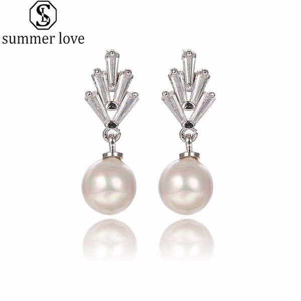 new brand silver/gold/rose gold cubic zircon bridal engagement pearl pendant cz stud earrings for women wedding jewelry gift-z, Golden;silver
new brand silver/gold/rose gold cubic zircon bridal engagement pearl pendant cz stud earrings for women wedding jewelry gift-z, Golden;silver