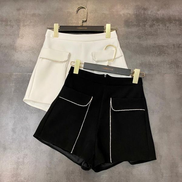 deat 2020 new summer fashion casual pockets rhinestone straight design solid color shorts women sb222, White;black
deat 2020 new summer fashion casual pockets rhinestone straight design solid color shorts women sb222, White;black