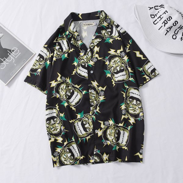 oscn7 casual frankenstein printed short sleeve shirt men street 2020 hawaii beach oversize women fashion shirts for men 444, White;black
oscn7 casual frankenstein printed short sleeve shirt men street 2020 hawaii beach oversize women fashion shirts for men 444, White;black