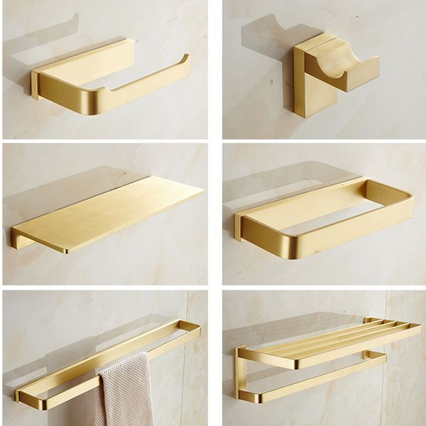 solid brass brushed gold bathroom hardware set paper holder towel rack robe hook towel bar bathroom accessories
solid brass brushed gold bathroom hardware set paper holder towel rack robe hook towel bar bathroom accessories