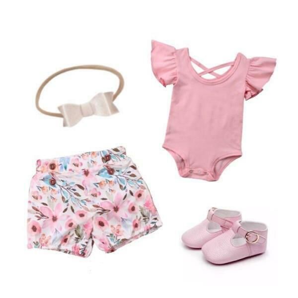 us newborn baby girl romper+floral shorts pants cotton outfits clothes set 0-24m, White
us newborn baby girl romper+floral shorts pants cotton outfits clothes set 0-24m, White