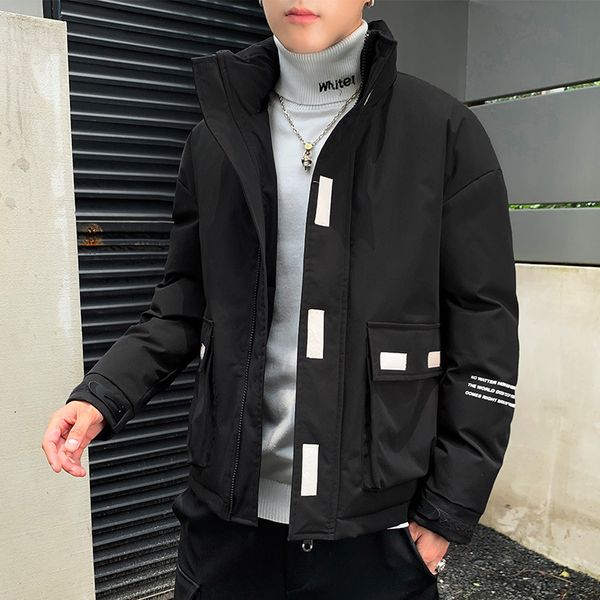 men's cotton jacket tide brand winter new korean youth handsome workwear cotton jacket thick men's shirt, Black
men's cotton jacket tide brand winter new korean youth handsome workwear cotton jacket thick men's shirt, Black