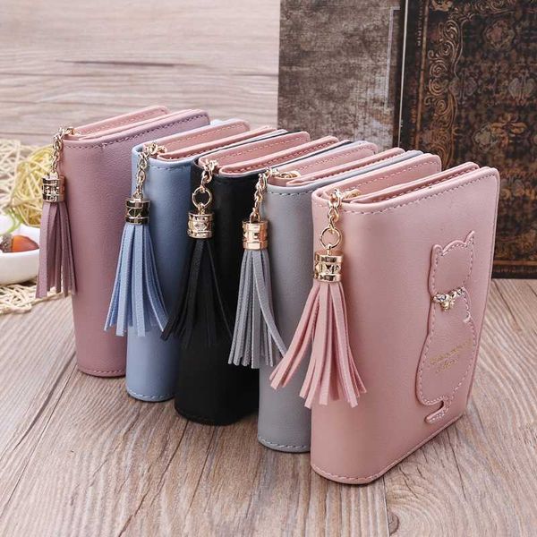 women wallet cute cat zipper coin purse card holder gift popular tassel bifold x4yb, Red;black
women wallet cute cat zipper coin purse card holder gift popular tassel bifold x4yb, Red;black