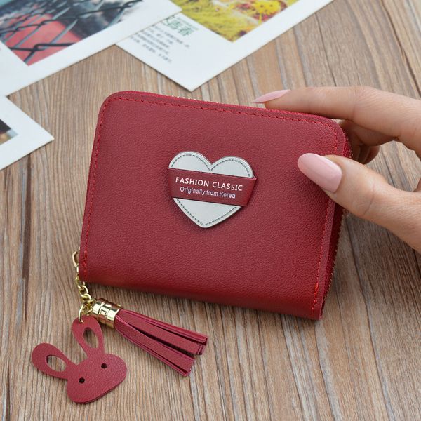 wallet women's short zipper tassels heart new style korean-style students wallet small mini key and coin case, Black
wallet women's short zipper tassels heart new style korean-style students wallet small mini key and coin case, Black
