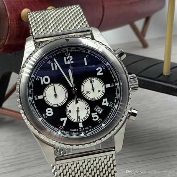 хорошее качество aviator 8 b01 кварцевый черный циферблат мужские часы сетки браслет часы контрастные подраздел scale наручные часы, Slivery;brown
хорошее качество aviator 8 b01 кварцевый черный циферблат мужские часы сетки браслет часы контрастные подраздел scale наручные часы, Slivery;brown