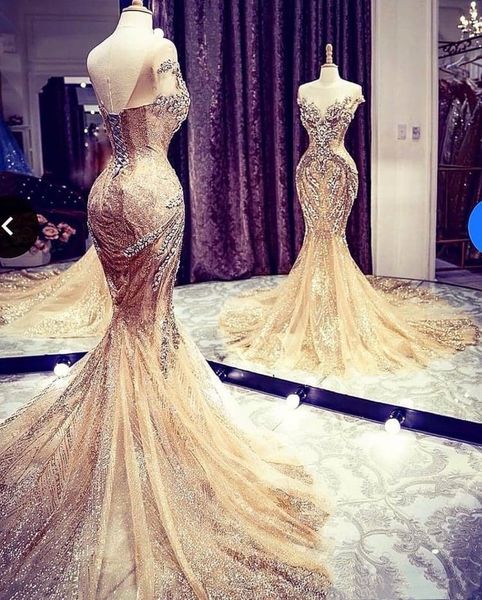 2020 luxury gold sparkle crystal mermaid evening dresses dubai abiye long beaded lace prom gowns robe de soiree shiny formal gown, Black
2020 luxury gold sparkle crystal mermaid evening dresses dubai abiye long beaded lace prom gowns robe de soiree shiny formal gown, Black