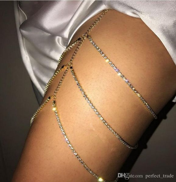 luxury diamond thigh chain shining women body chain summer beach multi layers chain gold plated charming jewelry sale, Silver
luxury diamond thigh chain shining women body chain summer beach multi layers chain gold plated charming jewelry sale, Silver