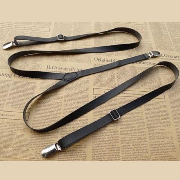 fashion 1.3*110cm mens womens leather suspenders y-back retro braces clip-on 6 colors, Black;white
fashion 1.3*110cm mens womens leather suspenders y-back retro braces clip-on 6 colors, Black;white