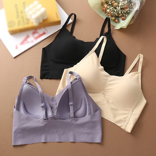 bras ice silk soft and thin bra for women without steel ring adjustable shoulder straps comfortable sleep sport underwear 79, Red;black
bras ice silk soft and thin bra for women without steel ring adjustable shoulder straps comfortable sleep sport underwear 79, Red;black