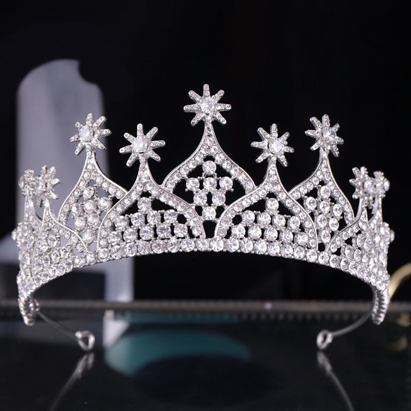 diezi luxury crystal beads star bridal tiara crown silver color women diadem veil tiaras wedding hair accessories headpieces, White;golden
diezi luxury crystal beads star bridal tiara crown silver color women diadem veil tiaras wedding hair accessories headpieces, White;golden