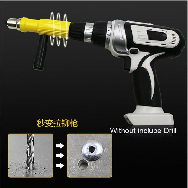 

power cordless drill hand riveter nail accessory electric pull rivet conversion tool nut insert riveting adapter gun set