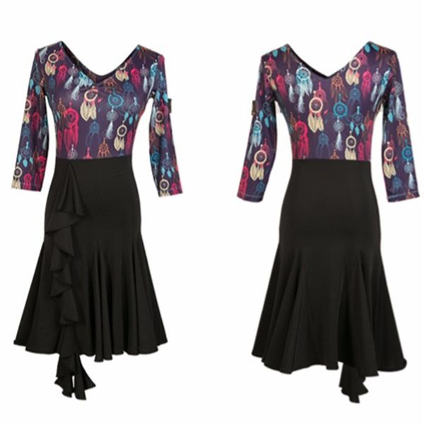 discount new latin dance dresses for ladies black print half sleeve splice skirt pleated women fabric dancing tango wears, Black;red
discount new latin dance dresses for ladies black print half sleeve splice skirt pleated women fabric dancing tango wears, Black;red
