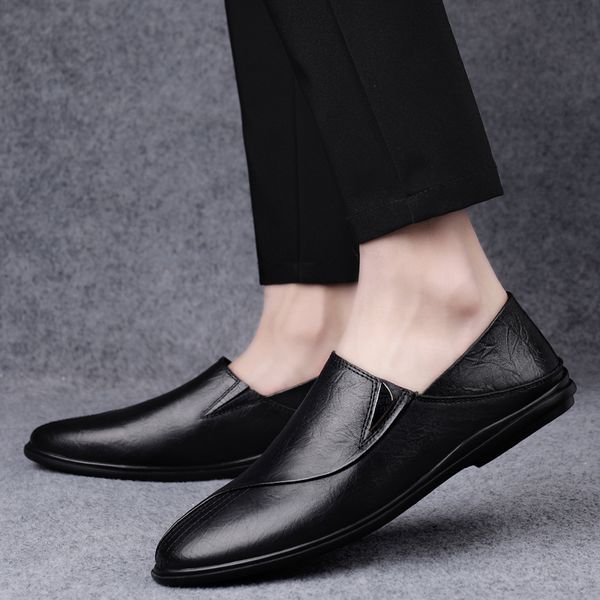men casual shoes breathable genuine leather loafers business office shoes for men moccasins fashion comfortable slip on, Black
men casual shoes breathable genuine leather loafers business office shoes for men moccasins fashion comfortable slip on, Black