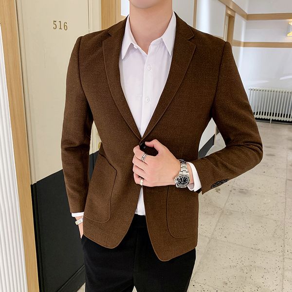 autumn and winter men's casual suit jacket korean blazer masculino handsome woolen suit business wedding mens stage jackets, White;black
autumn and winter men's casual suit jacket korean blazer masculino handsome woolen suit business wedding mens stage jackets, White;black