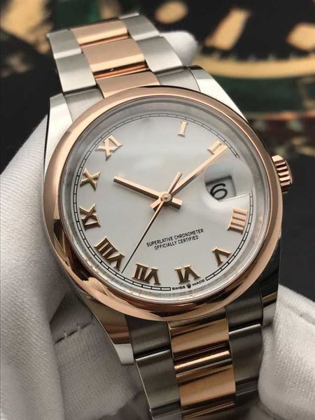 316l men's watch 36mm rose gold steel with silver dial asian 2813 movement blue luminescent automatic men's watch, Slivery;brown
316l men's watch 36mm rose gold steel with silver dial asian 2813 movement blue luminescent automatic men's watch, Slivery;brown