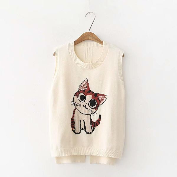 mori girl 2019 autumn and winter literary cartoon cat core yarn sleeveless round neck pullover sweater vest vest, Black;white
mori girl 2019 autumn and winter literary cartoon cat core yarn sleeveless round neck pullover sweater vest vest, Black;white