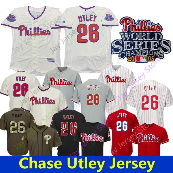 Philadelphia Chase Utley Jersey Phillies Jerseys 2008 WS World Series Cool Base Flexbase White Black Red Grey Home Away
Philadelphia Chase Utley Jersey Phillies Jerseys 2008 WS World Series Cool Base Flexbase White Black Red Grey Home Away