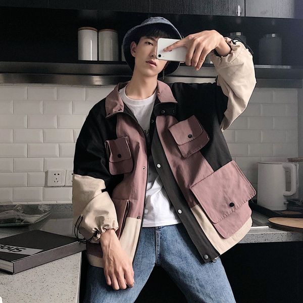 2019 spring and autumn new men's tooling loose korean version of the collar fashion casual jacket black / green m-2xl, Black;brown
2019 spring and autumn new men's tooling loose korean version of the collar fashion casual jacket black / green m-2xl, Black;brown