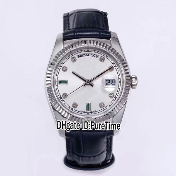 trf 36mm daydate 118135 eta a2836 автоматические мужские часы стальной корпус рифленый безель белый циферблат цвет бриллиантовые метки черна, Slivery;brown
trf 36mm daydate 118135 eta a2836 автоматические мужские часы стальной корпус рифленый безель белый циферблат цвет бриллиантовые метки черна, Slivery;brown