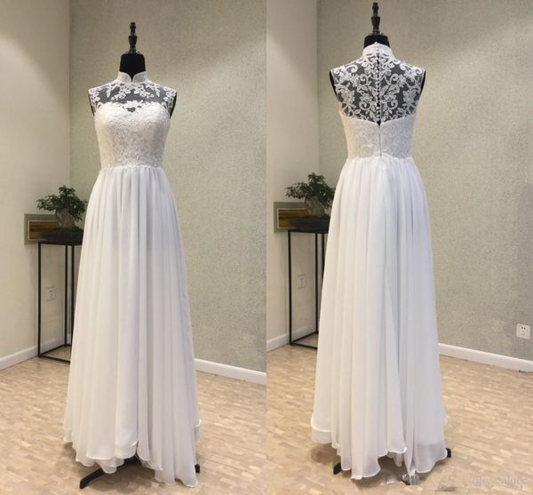 latest high neck chiffon wedding dresses lace button back floor-length bridal wedding gowns bride dresses vestido de novia 3789, White
latest high neck chiffon wedding dresses lace button back floor-length bridal wedding gowns bride dresses vestido de novia 3789, White