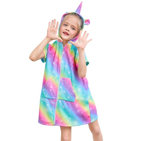 fioday towel bath robes for girls white and rainbow print zipper hoodies dress for beachwear kids beach cover-ups drop shipping, Blue;gray
fioday towel bath robes for girls white and rainbow print zipper hoodies dress for beachwear kids beach cover-ups drop shipping, Blue;gray
